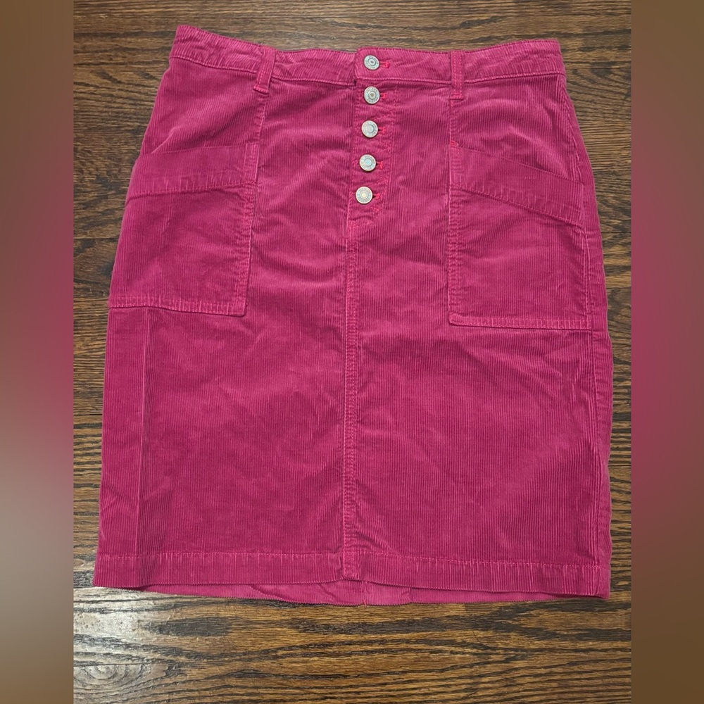 Anthropologie Pilcro and The Letterpress Pink Corduroy Skirt. Size 6